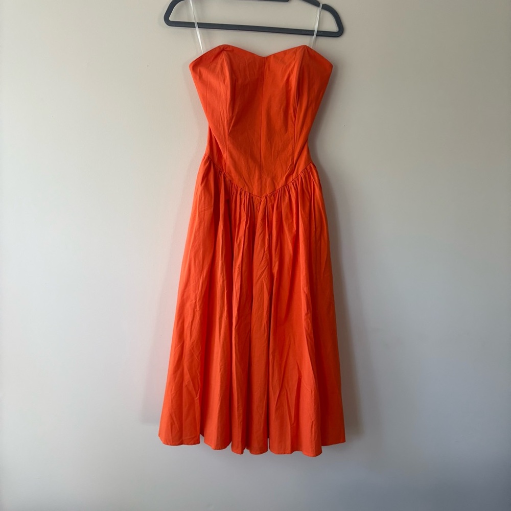 Vintage Strapless Orange Dress